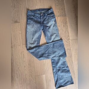 Rock & Republic Distressed Blue Boot Cut Jeans